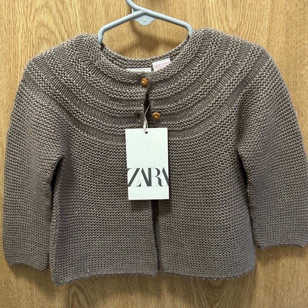 Zara Baby Brown knit button sweater 9-12months